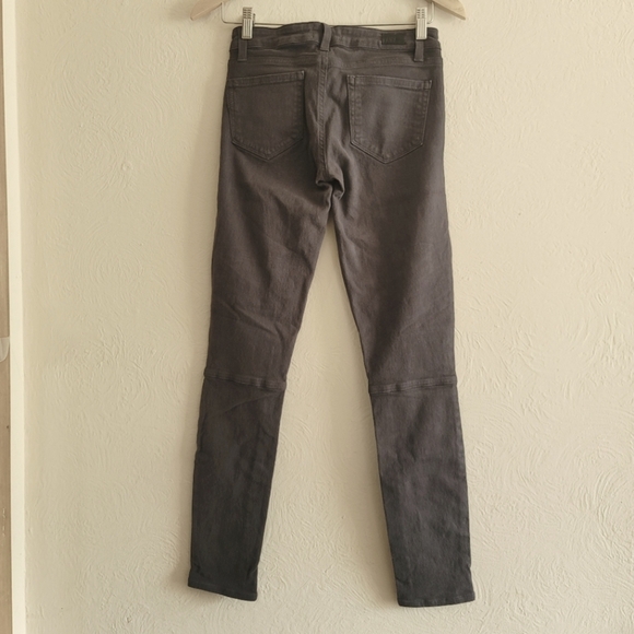 PAIGE, Liam High Rise Denim Moto Ankle Skinny Jeans, Stone Grey, Size‎ 25 - Picture 4 of 11
